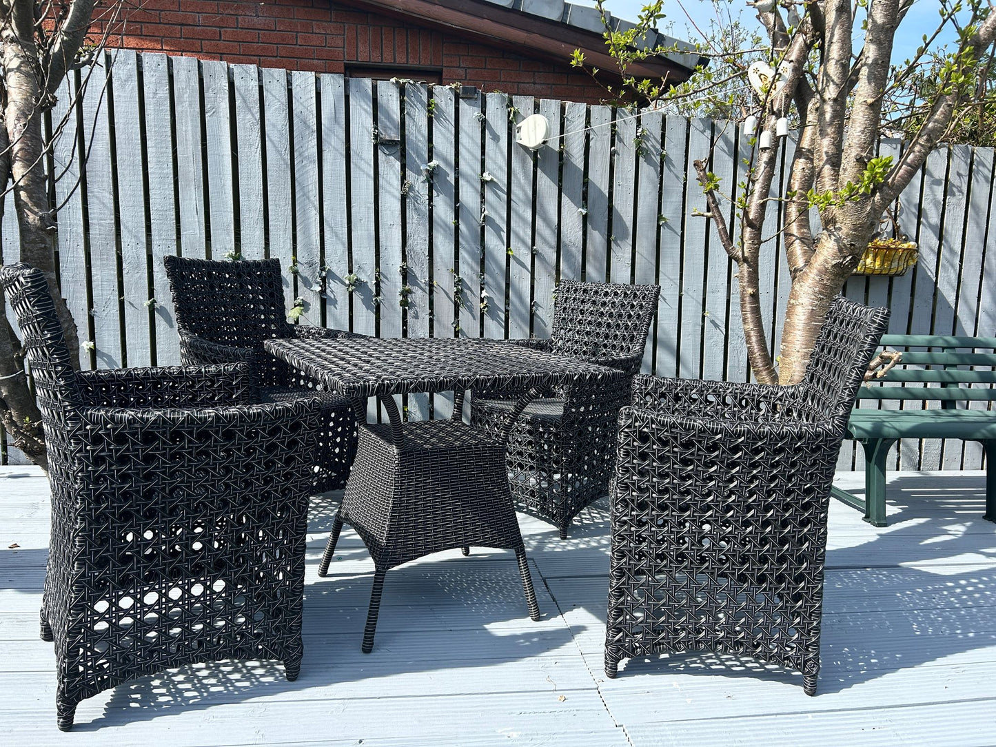 Handmade 5-Piece Rattan Garden Dining Set