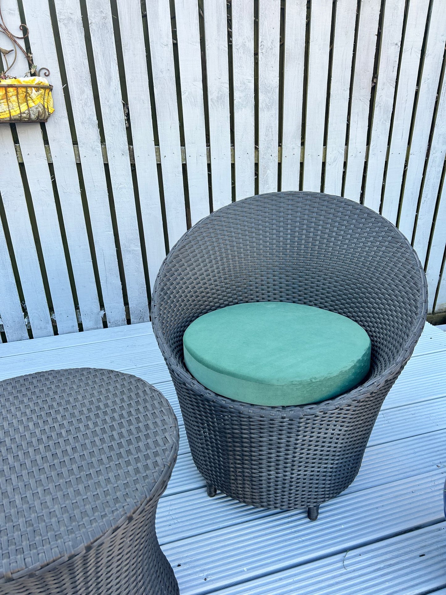 Handmade 3-Piece Rattan Patio Bistro Set with Cushions