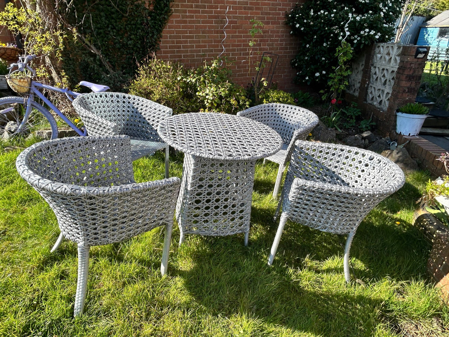 Handmade 5-Piece Rattan Garden Dining Set