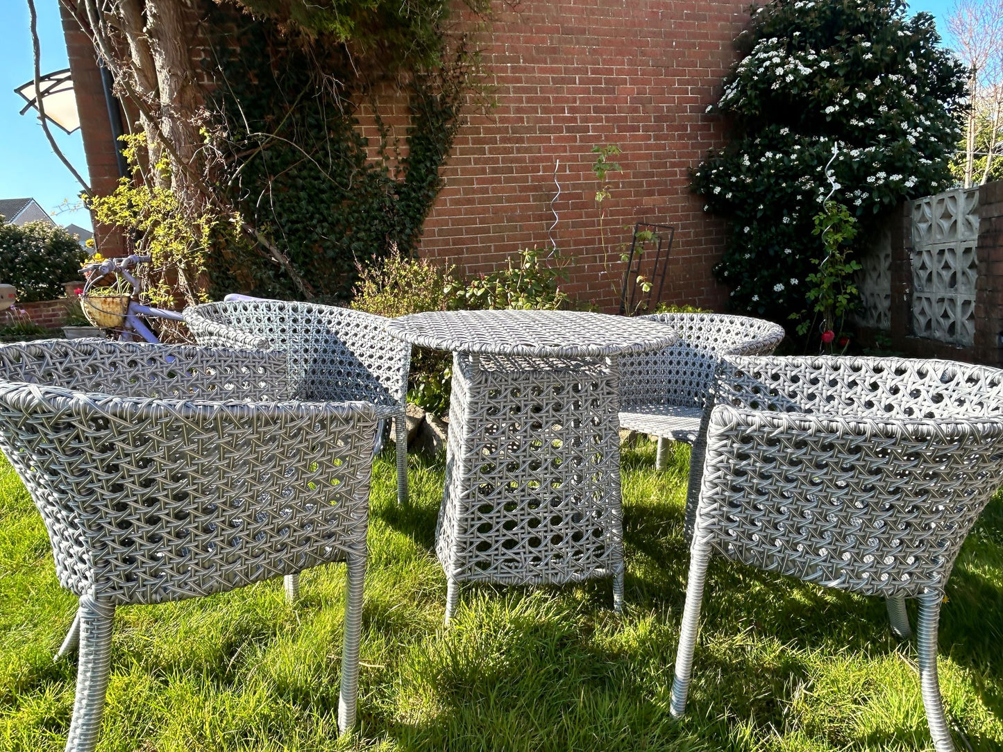 Handmade 5-Piece Rattan Garden Dining Set