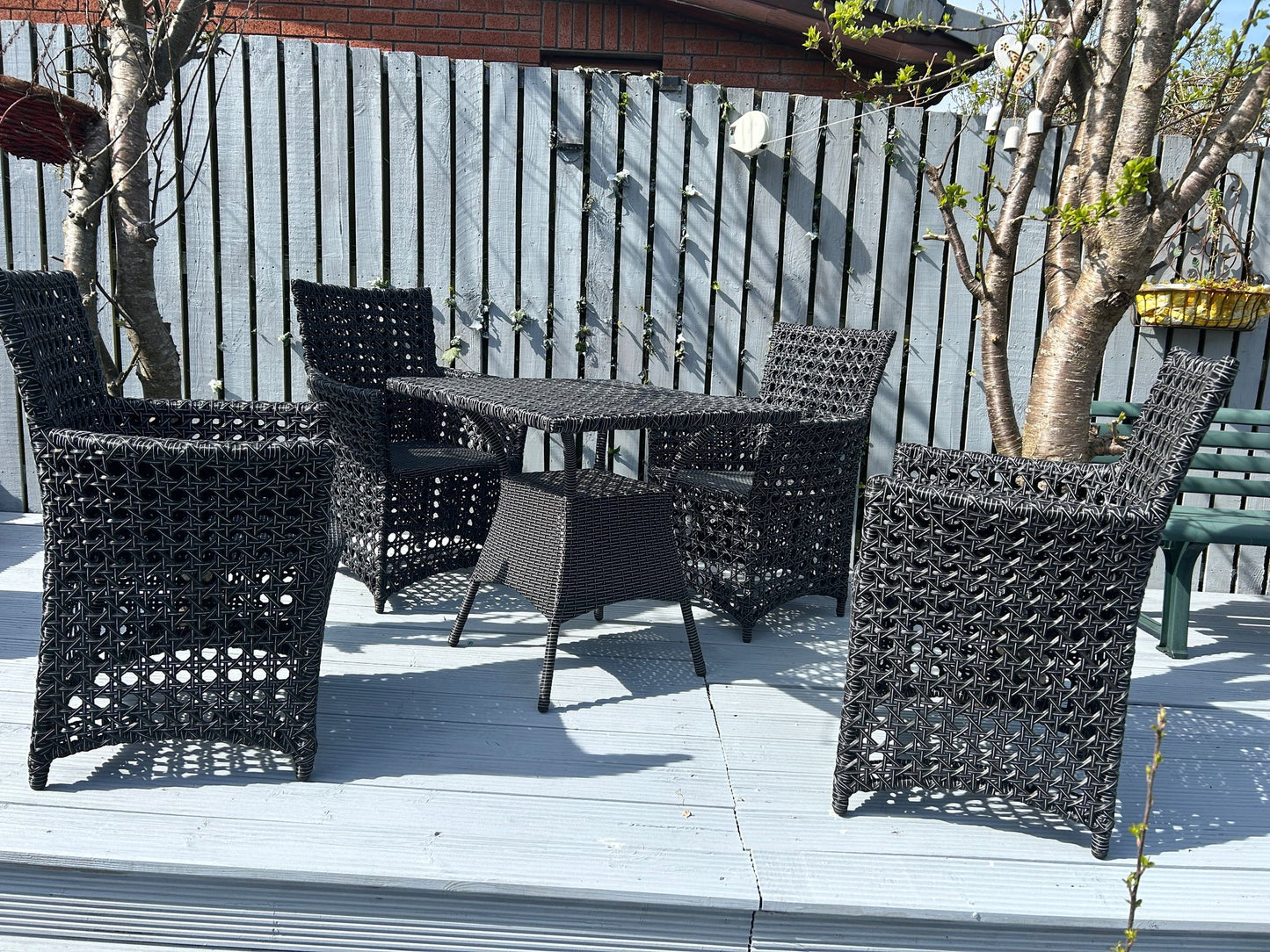 Handmade 5-Piece Rattan Garden Dining Set