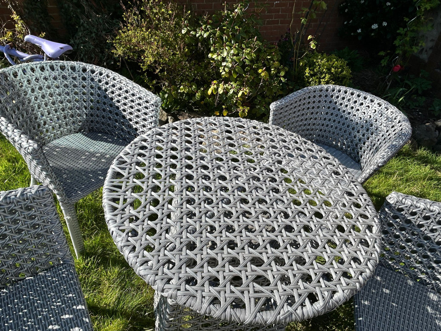 Handmade 5-Piece Rattan Garden Dining Set