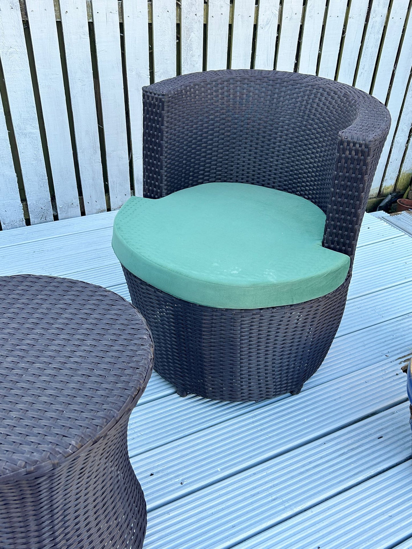 Handmade 3-Piece Rattan Patio Bistro Set with Cushions
