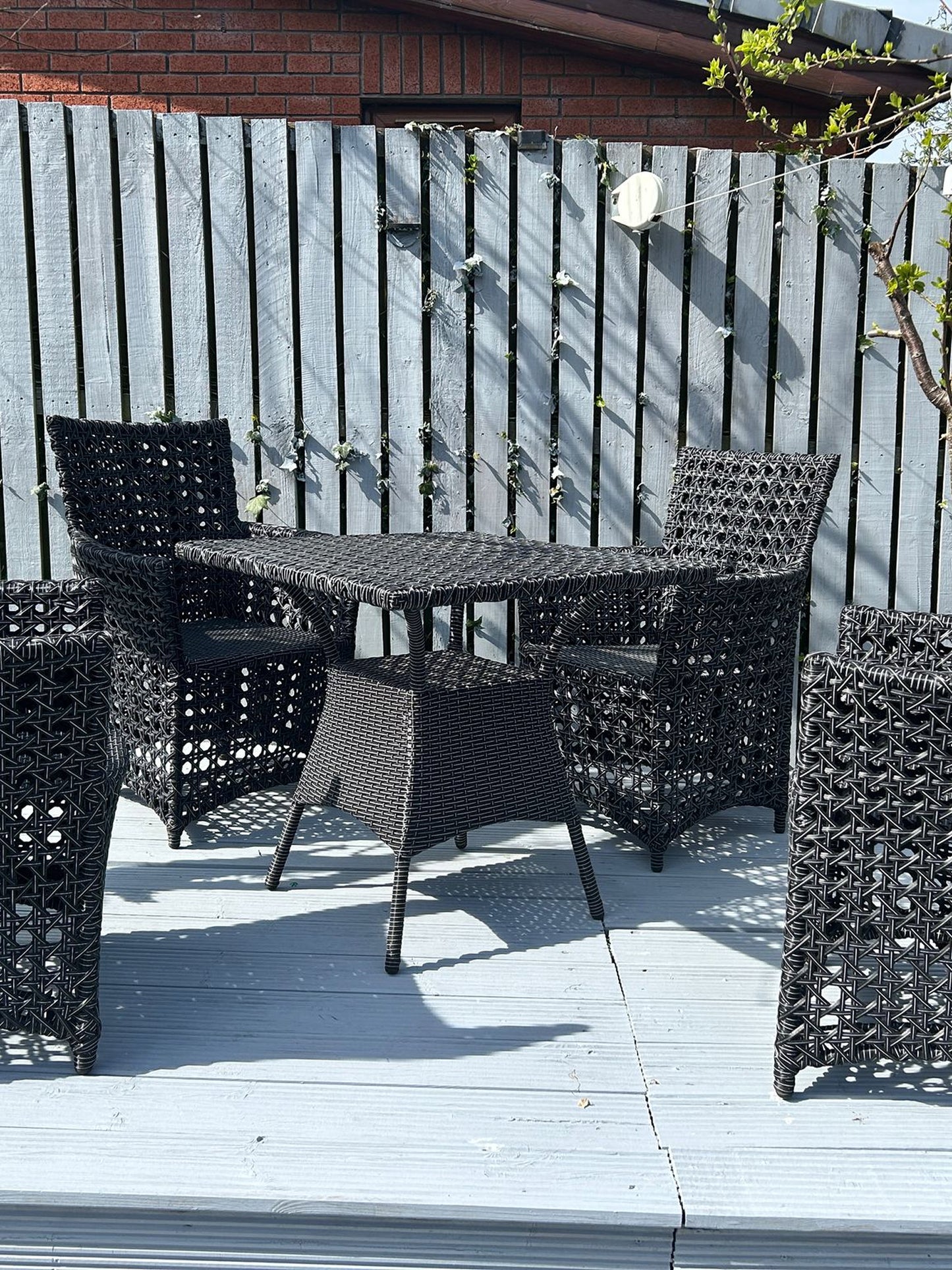Handmade 5-Piece Rattan Garden Dining Set