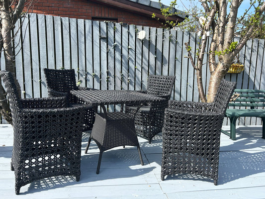 Handmade 5-Piece Rattan Garden Dining Set